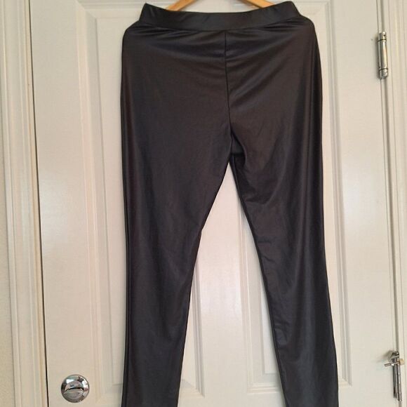 Kardashian Kollection faux leather black Leggings Sz L - Picture 3 of 8